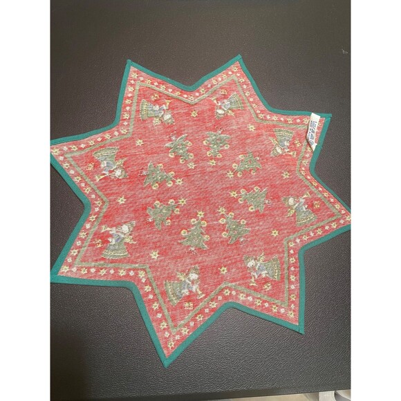 Vintage Folk Art Star Doily Candle Mat KOLF Austria Christmas Angels Trees - Picture 3 of 6